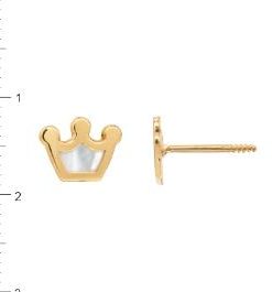Pendientes corona de oro y nácar