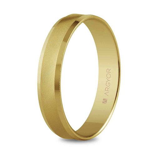 Alianza de boda de oro forma cóncava 4mm - 5140308