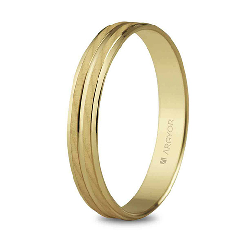 Alianza de boda en oro 4mm satinado-brillo - 5140340