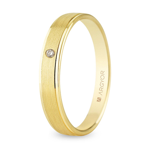 Alianza oro 4mm con diamante - 5140397D