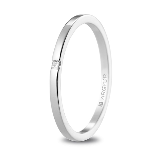 Anillo de matrimonio de oro blanco con diamante - 5B17530P