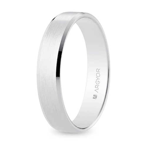 Alianza oro blanco satinada-brillo 3,80mm - 5B40493