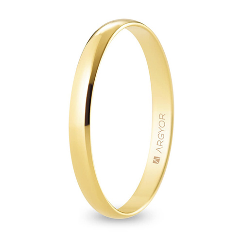 Alianza de boda oro media caña 2,5 mm - A25RP00
