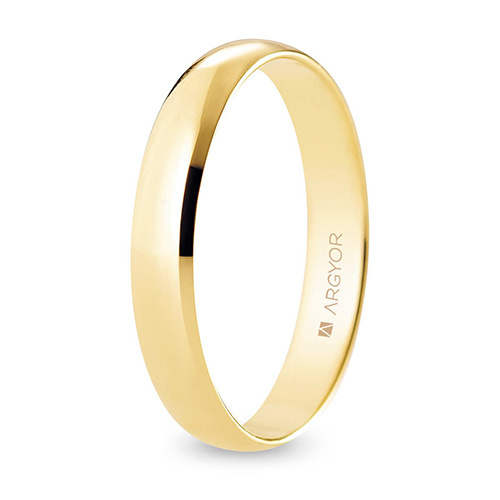 Alianza de boda oro media caña 3,5 mm confort - A35CP00