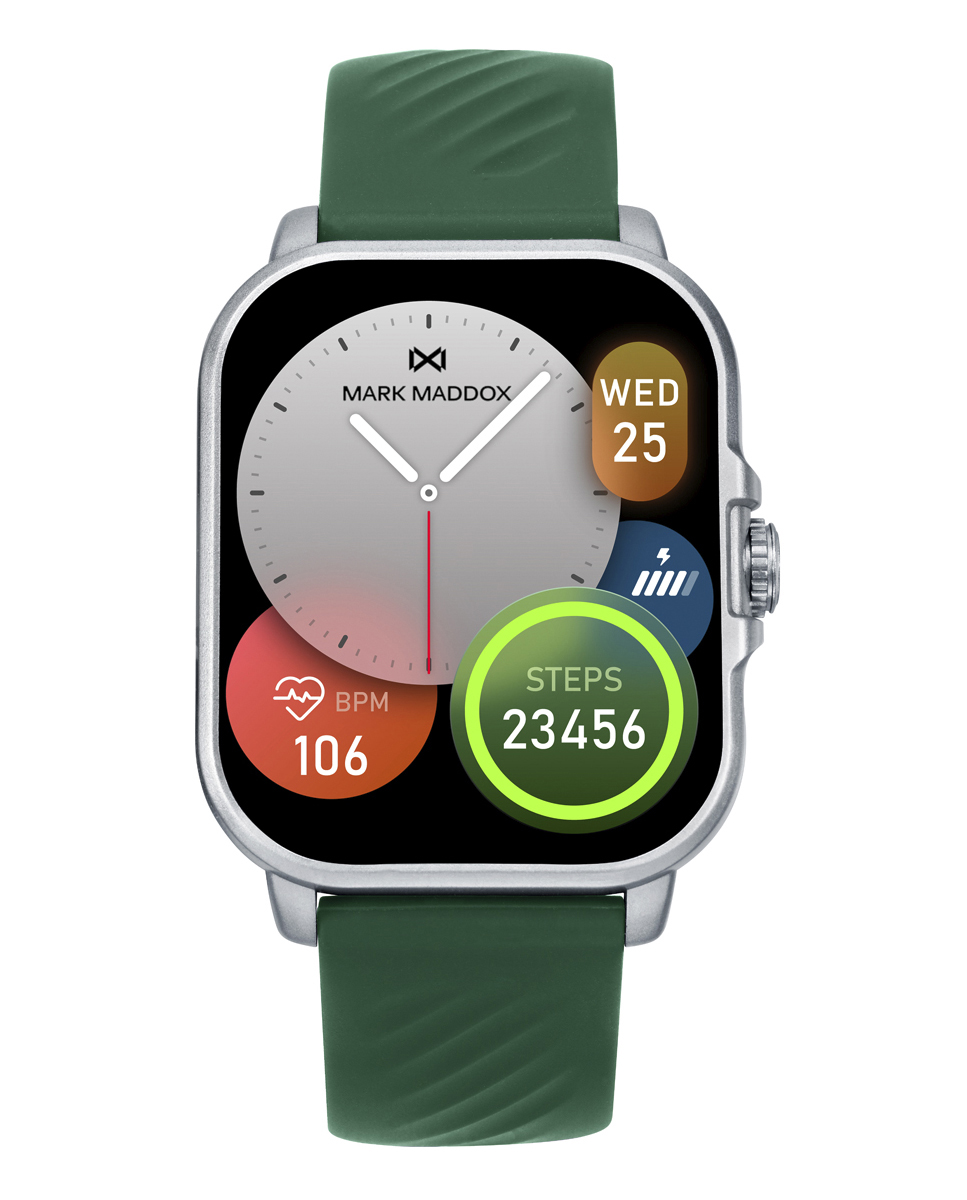 Reloj Smart de policarbonato con correa de silicona verde HS2005-10
