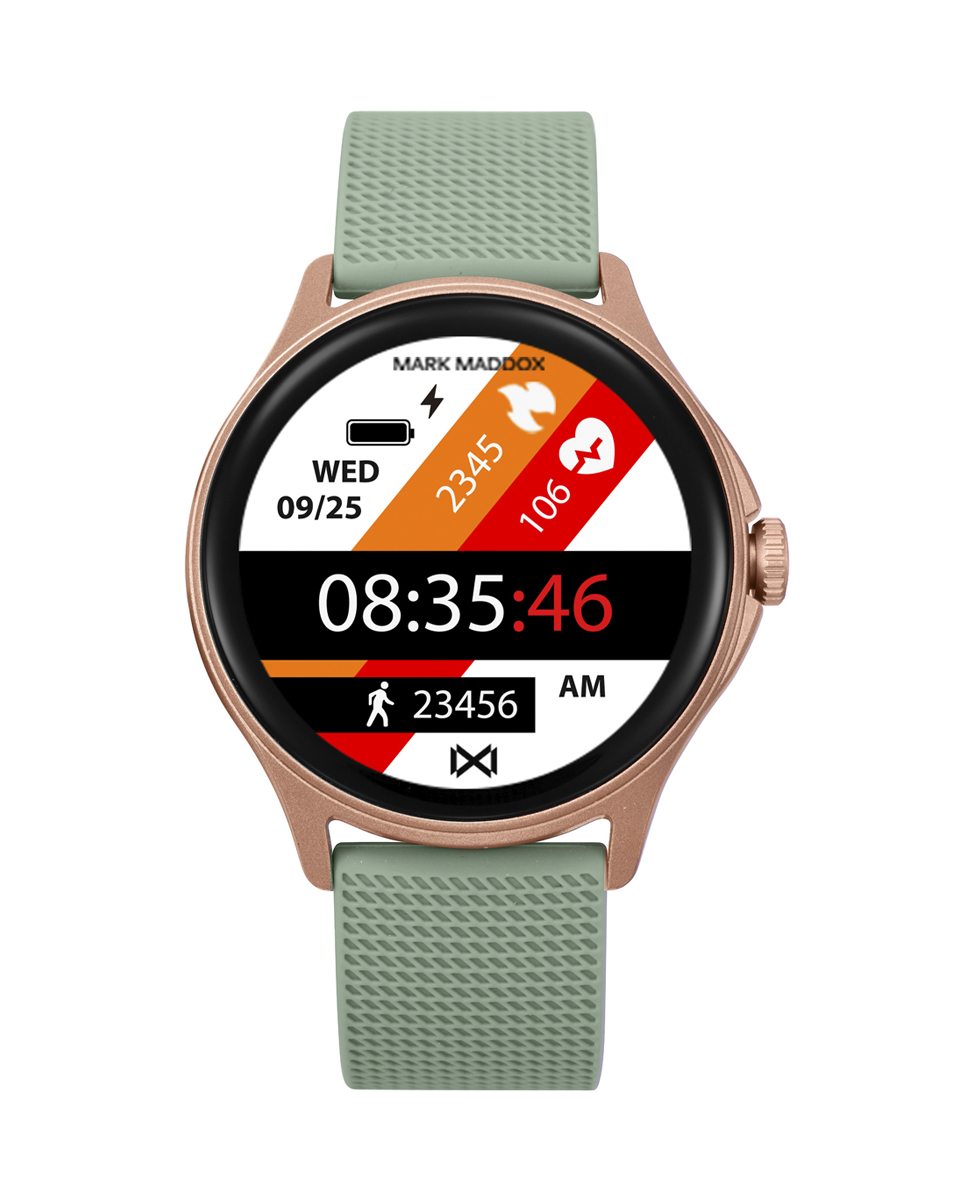 Reloj Smart de policarbonato con correa de silicona verde HS2006-70