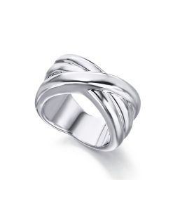 Anillo de plata cruzado bañado en oro ref. la131RO.oo