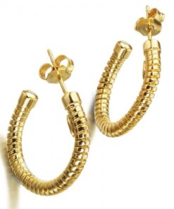 Pendientes de plata con baño de oro Tubogas LB037AM.00