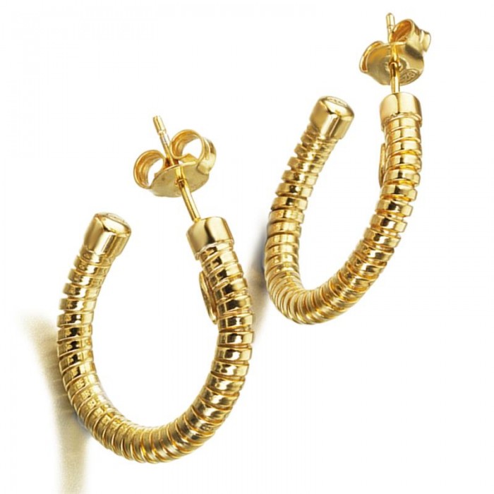 Pendientes de plata con baño de oro Tubogas LB037AM.00