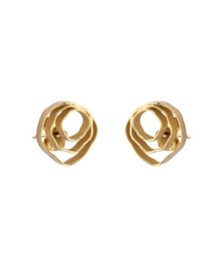 Pendientes redondos basicos K00137E de plata recubiertos oro