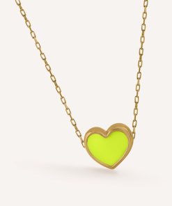 GARGANTILLA CORAZÓN ESMALTE AMARILLO FLÚOR Referencia 29411ES + 78015 COLECC BEA SOLDADO