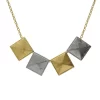 Collar corto cuadrado Good Morning en Plata baño Oro y Rodio REF A5239-BG