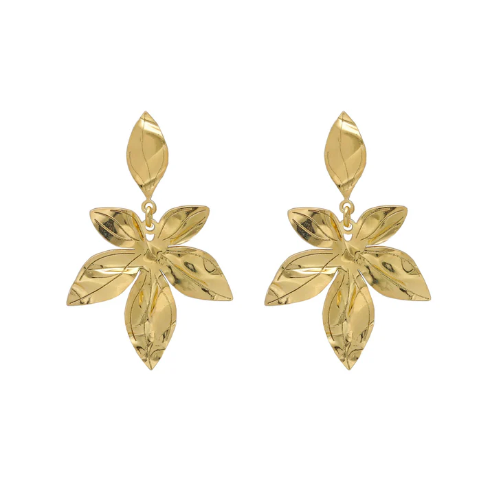 Pendientes largos hoja Bom Dia en Plata REF A 5277-DT