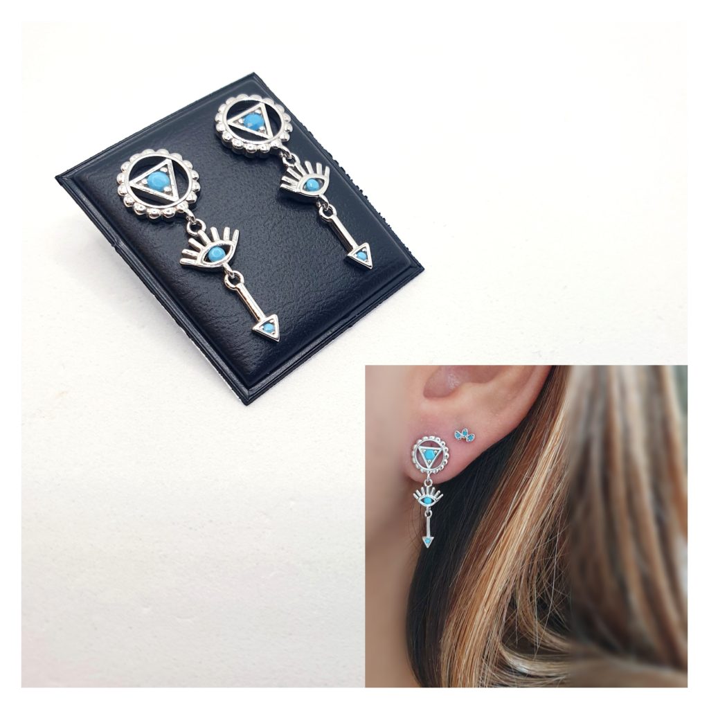 Pendientes boho turquesa ref: pend2140