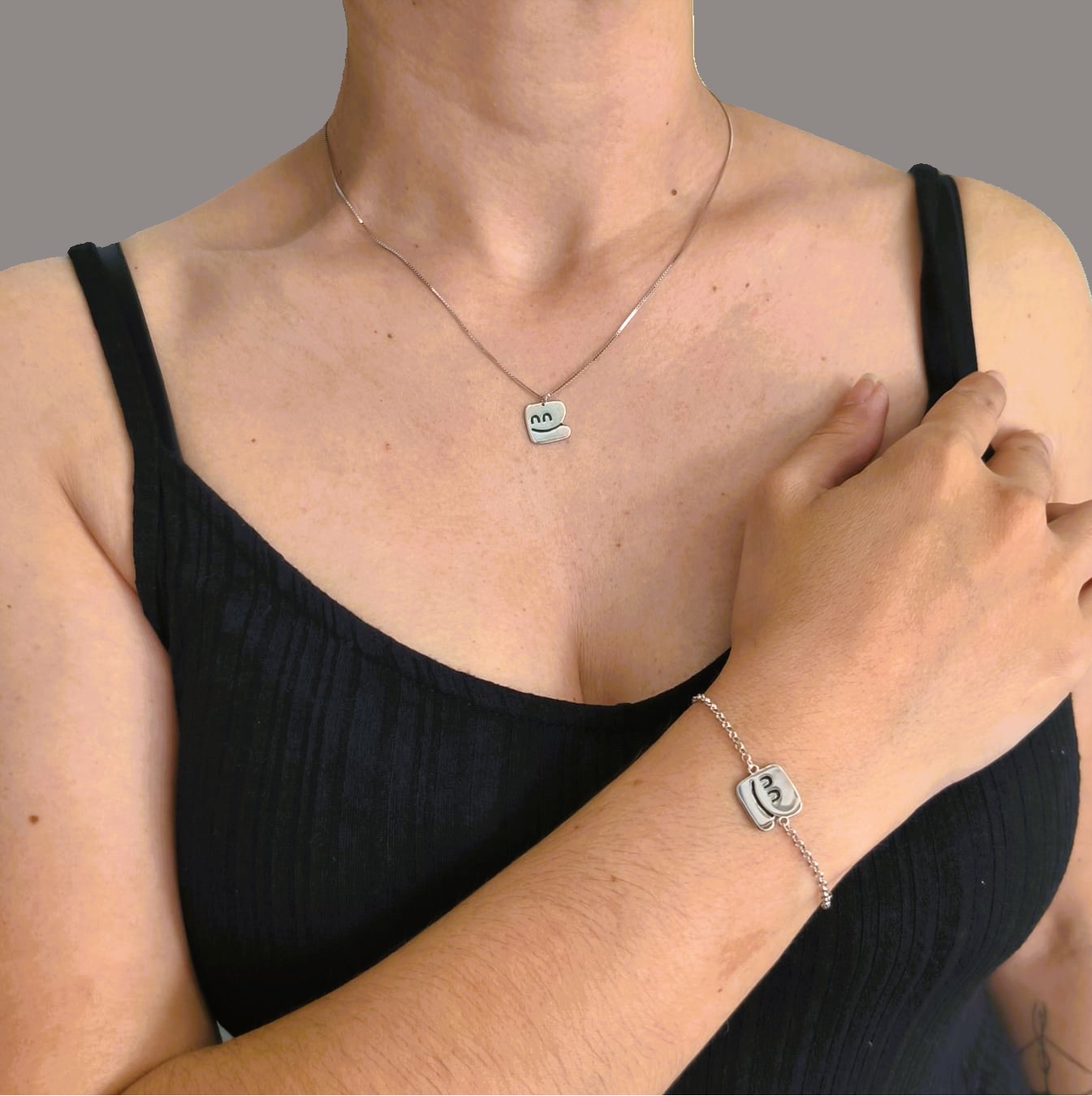 Pulsera plateada "Empresa con Sonrisa" - Imagen 2
