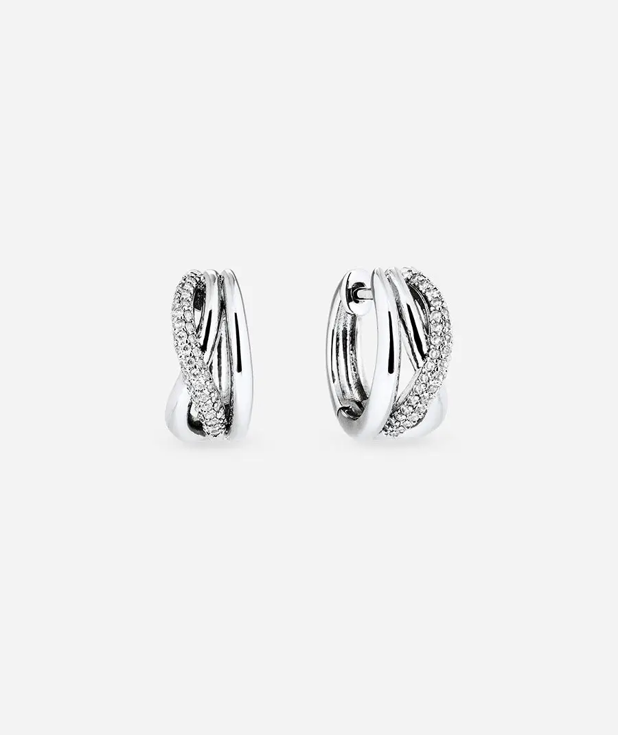 Pendientes de aro entrelazados 8 mm Duna con circonitas ref Q3987