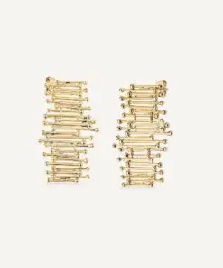 Pendientes Redosa chapado Oro 18 Kt largo tiras REF X47498