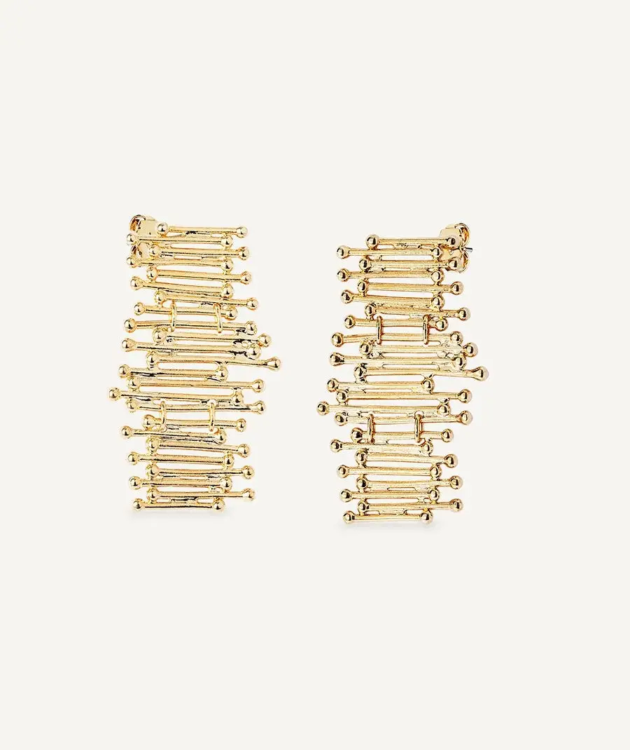 Pendientes Redosa chapado Oro 18 Kt largo tiras REF X47498