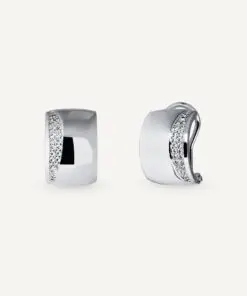Pendientes semiluna espejo con circonitas REF Q4060