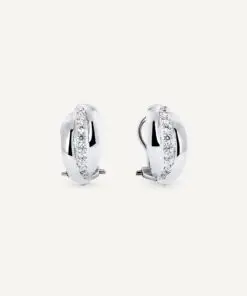 Pendientes semiluna grueso con circonitas REF Q3993