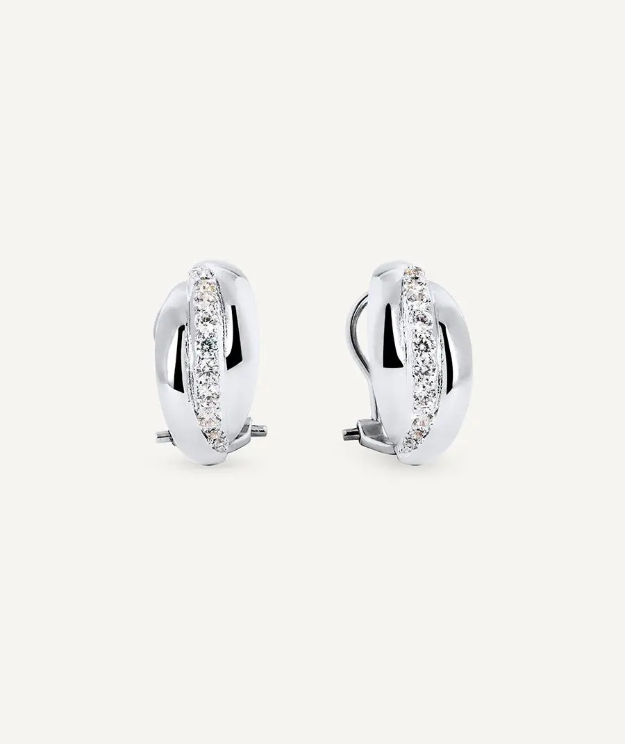 Pendientes semiluna grueso con circonitas REF Q3993