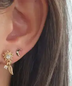 Pendientes estrella y hoja oro pend2026 - Imagen 2