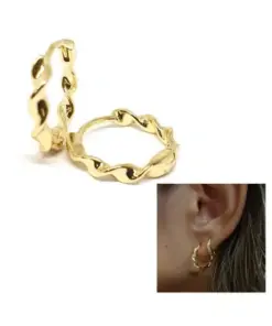 Pendiente aro espiral oro pend2093