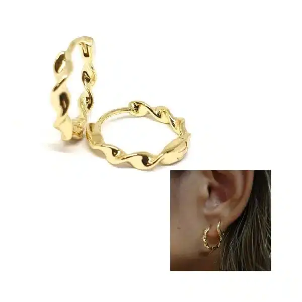 Pendiente aro espiral oro pend2093