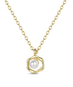 Colgante con cadena de plata chapado con perla natural de 4 mm 38 + 5 cm Ref : 9124651 comunion