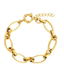 Pulsera de acero 316 chapado 18 kt óvalos 19.5 + 3 cm waterproof Ref : 9123521