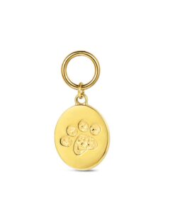 Charm de acero 316 chapado 18 kt óvalo con huella waterproof 12 mm Ref : 9125608