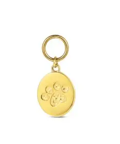 Charm de acero 316 chapado 18 kt óvalo con huella waterproof 12 mm Ref : 9125608