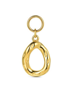 Charm de acero 316 chapado 18 kt aro irregular waterproof 16 mm Ref : 9125618