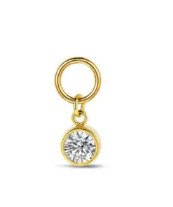 Charm de acero 316 chapado 18 kt chatón de cristal waterproof 6 mm Ref : 9125621