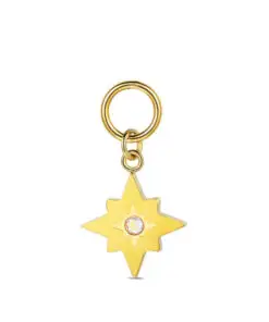 Charm de acero 316 chapado 18 kt estrella polar con cristal waterproof 11.5 mm Ref : 9125633