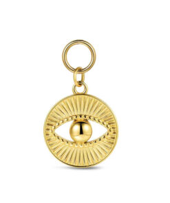 Charm de acero 316 chapado 18 kt disco con ojo waterproof 15 mm Ref : 9125637