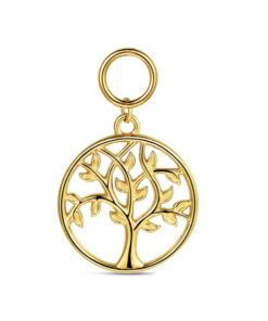 Charm de acero 316 chapado 18 kt árbol de la vida waterproof 16 mm Ref : 9125644