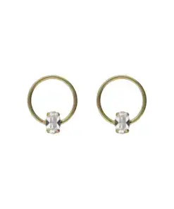 Pendientes botón oval y círculo Lieve con cristal blanco en Plata ref a5528-07dt