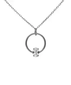 Collar corto oval y círculo Lieve con cristal blanco en Plata ref a5530-07hg