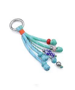 Llavero de mujer en acero con cuerda náutica azul y verde ref 14364l01013