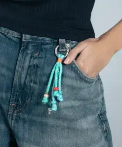Llavero de mujer en acero con cuerda náutica azul y verde ref 14364l01013 - Imagen 2
