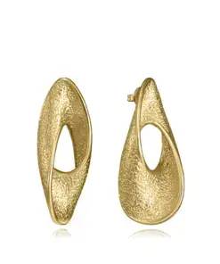 Pendientes de mujer de acero IP dorado, con diseño enroscado y textura ref 14369e01012