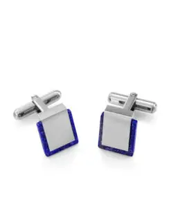 Gemelos de hombre en acero con piedra natural lapis lazuli ref 14382g01013