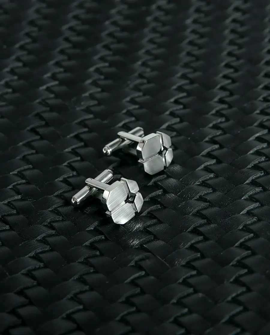 Gemelos de hombre en acero con circonita negra ref 14382g01000 - Imagen 2
