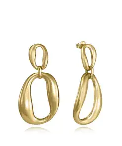 Pendientes colgantes de mujer en acero con Ip dorado. ref 15205e01012