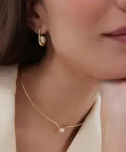 Choker Solene con perla en Plata baño Oro REF: A5732-00DG - Imagen 2