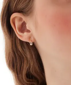 Pendientes cortos oval Lieve con cristal blanco en Plata ref a5524-07dt - Imagen 2