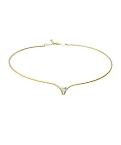 Choker Solene con perla en Plata baño Oro REF: A5732-00DG