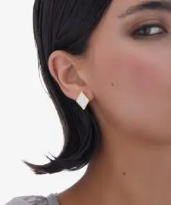 Pendientes cortos Soulquest rombo nácar en Plata baño Oro ref a4614-rodt - Imagen 2
