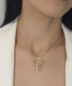 Collar Muguet de Plata Dorada con Perlas COLECCION SYNGULARIS - Imagen 2